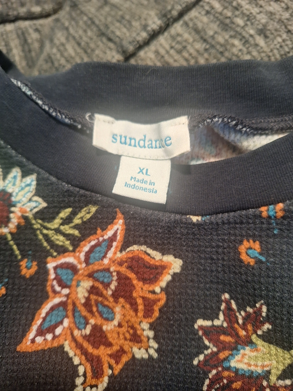 Sundance Floral Navy Thermal Longsleeve Shirt - XL